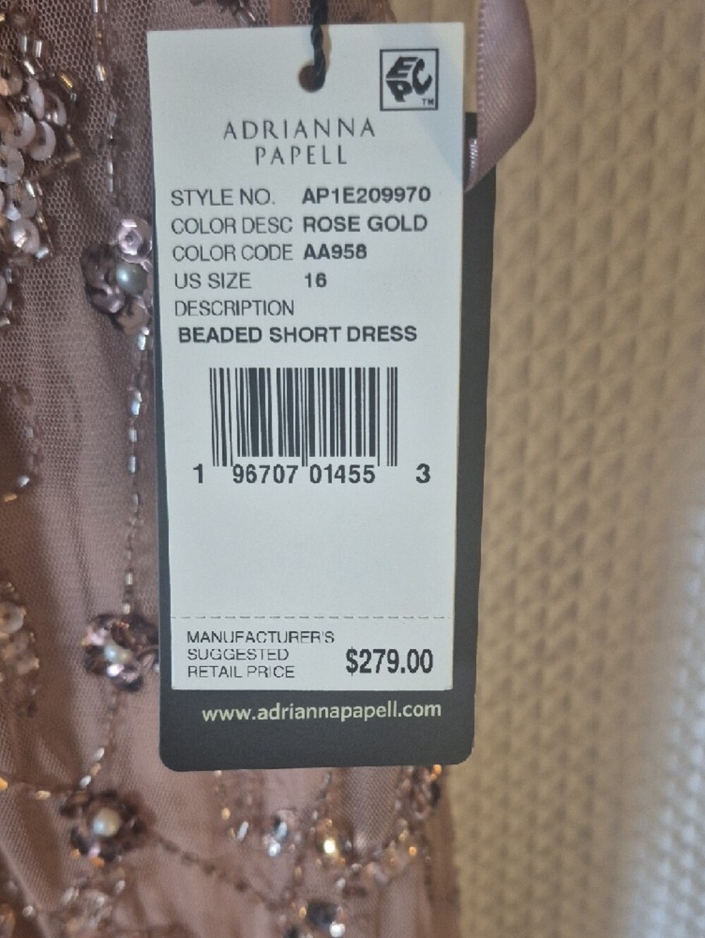 Adrianna Papell Blush Pink Beaded Midi Dress - Picture 5 of 14